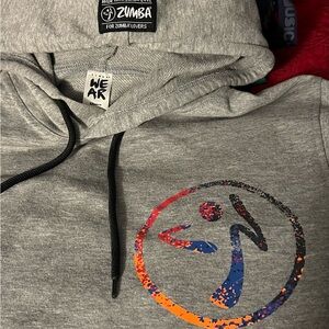 Zumba Fitness Gray Instructor Hoodie Colorful Logo 2001 Men’s XS Women’s ZIN